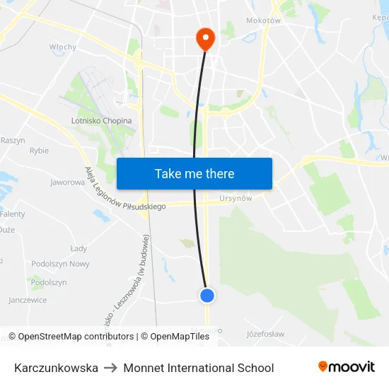 Karczunkowska to Monnet International School map