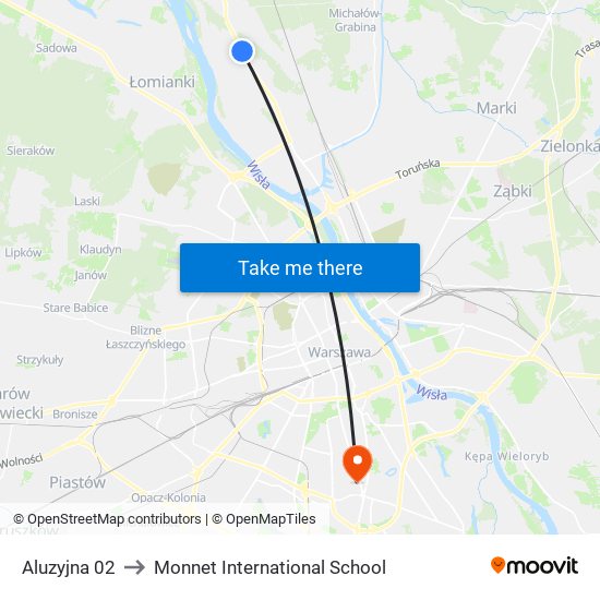 Aluzyjna 02 to Monnet International School map