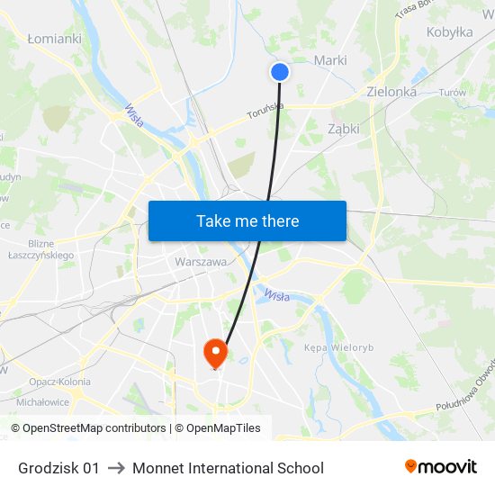 Grodzisk 01 to Monnet International School map