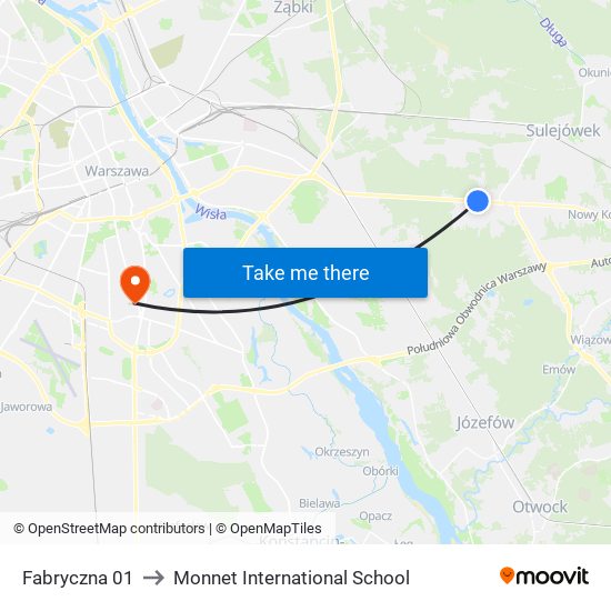 Fabryczna 01 to Monnet International School map