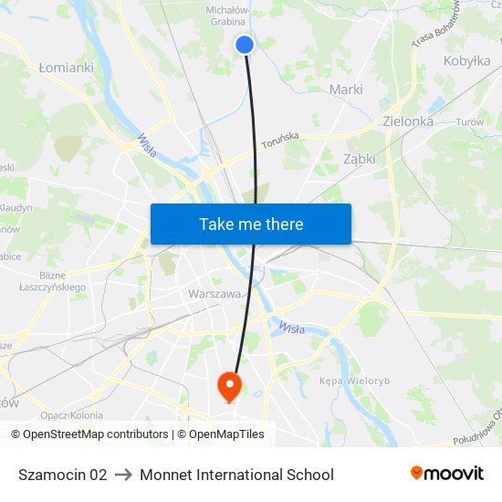 Szamocin to Monnet International School map