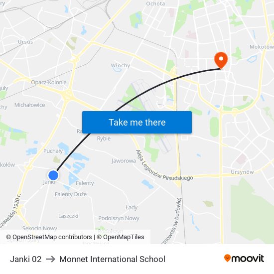 Janki to Monnet International School map