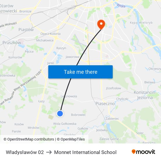 Władysławów 02 to Monnet International School map