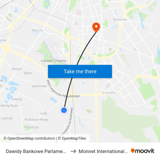 Dawidy Bankowe Parlamentarna to Monnet International School map