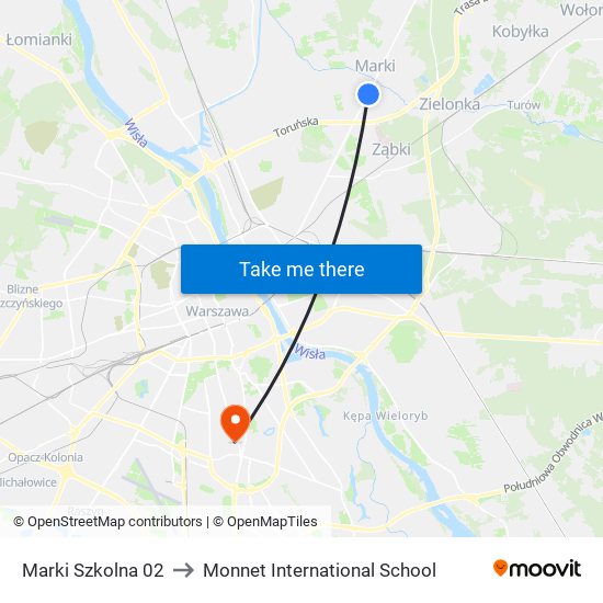 Marki Szkolna 02 to Monnet International School map