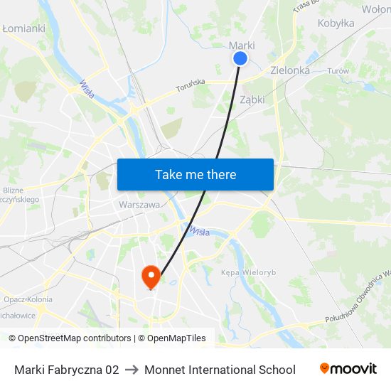 Marki Fabryczna 02 to Monnet International School map