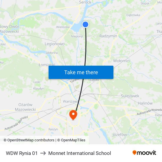 WDW Rynia 01 to Monnet International School map