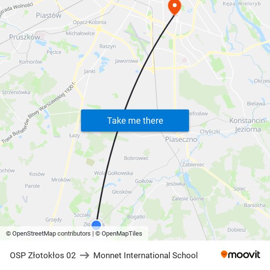 OSP Złotokłos 02 to Monnet International School map