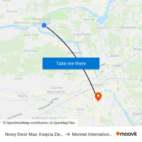 Nowy Dwór Maz. Księcia Ziemowita 02 to Monnet International School map