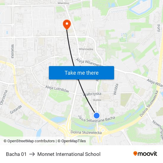 Bacha 01 to Monnet International School map