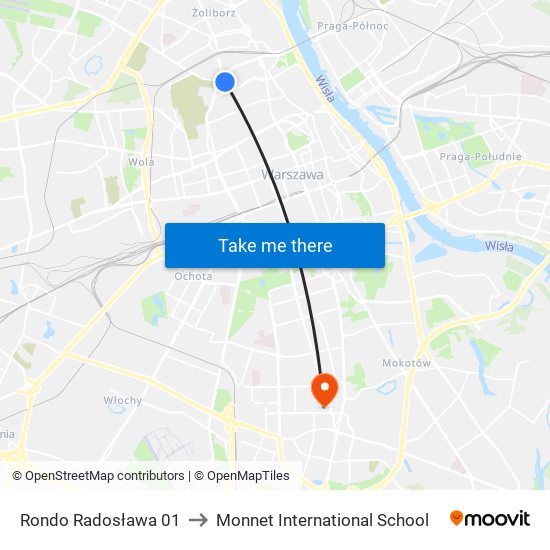 Rondo Radosława 01 to Monnet International School map