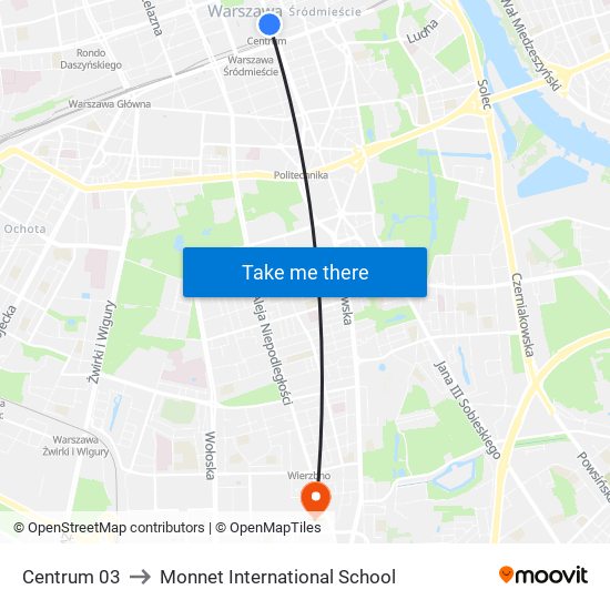 Centrum 03 to Monnet International School map