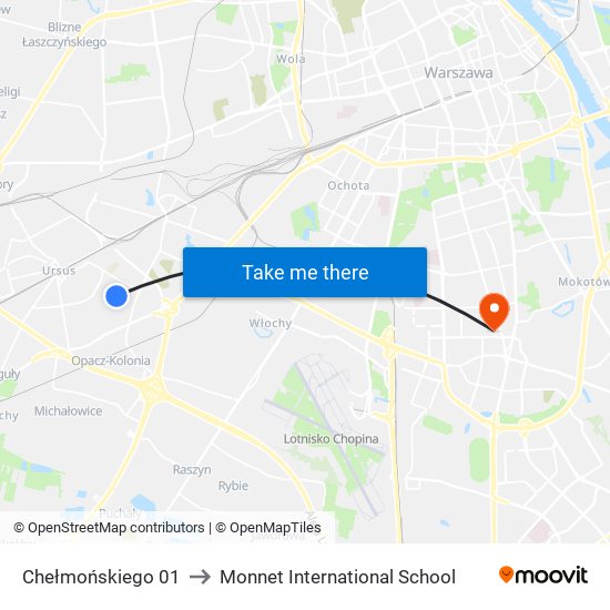 Chełmońskiego 01 to Monnet International School map