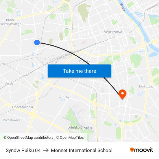 Synów Pułku 04 to Monnet International School map