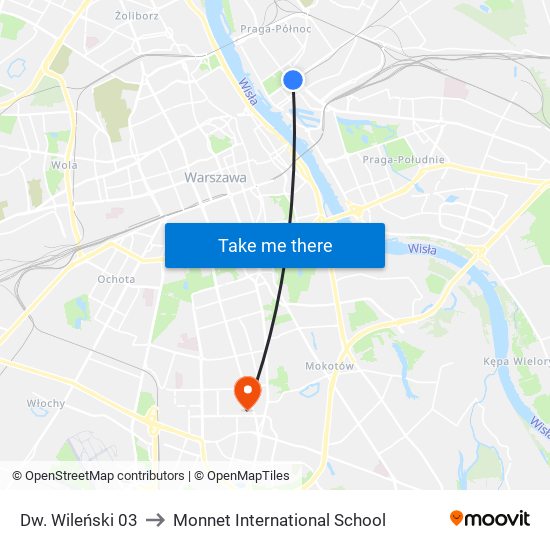 Dw. Wileński 03 to Monnet International School map