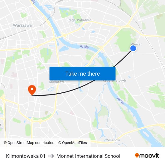 Klimontowska to Monnet International School map