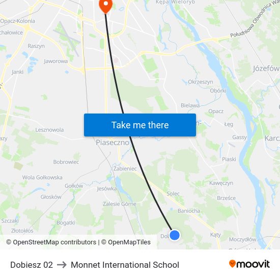 Dobiesz 02 to Monnet International School map