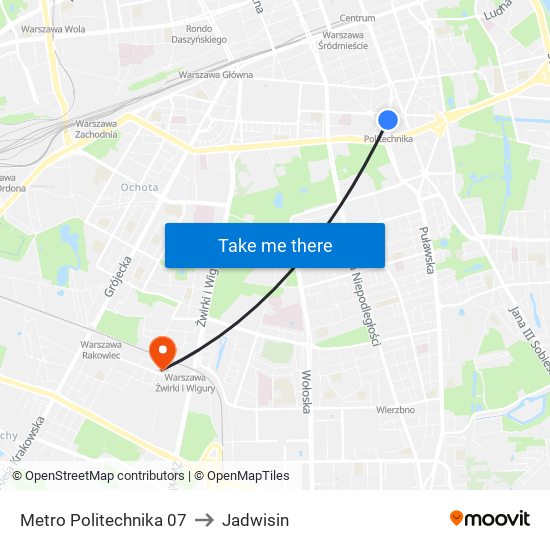 Metro Politechnika 07 to Jadwisin map