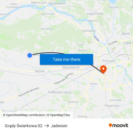 Grądy Świerkowa 02 to Jadwisin map