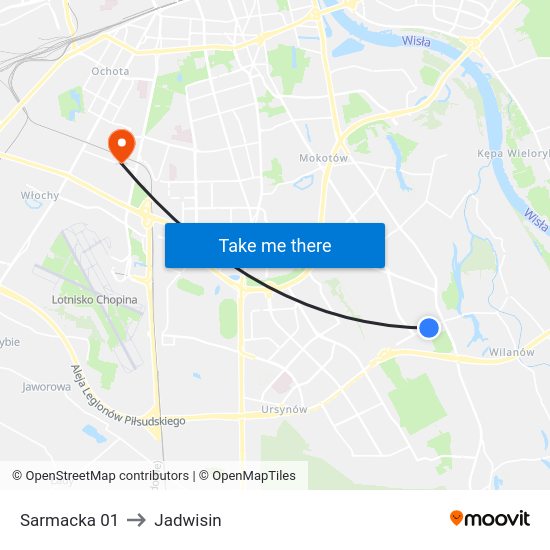 Sarmacka to Jadwisin map