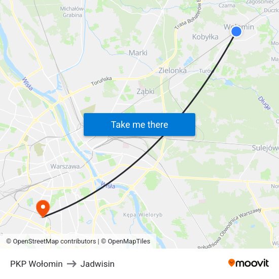 PKP Wołomin 01 to Jadwisin map