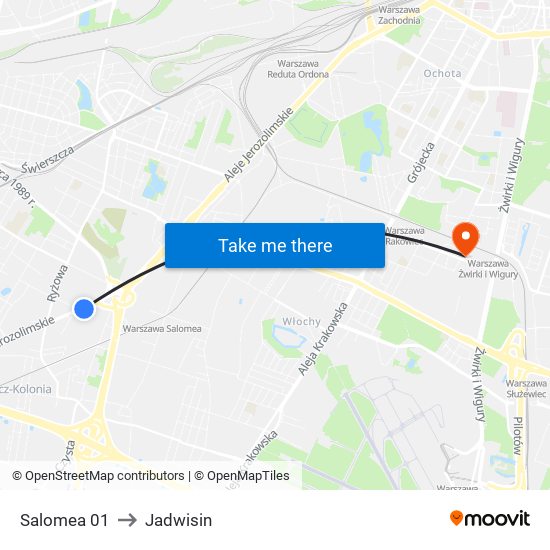 Salomea to Jadwisin map