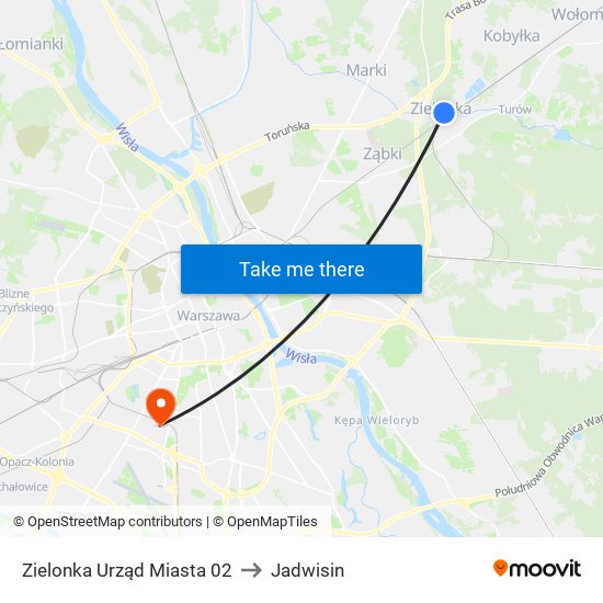 Zielonka Urząd Miasta 02 to Jadwisin map