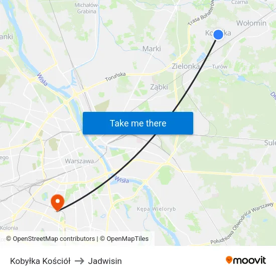 Kobyłka Kościół to Jadwisin map