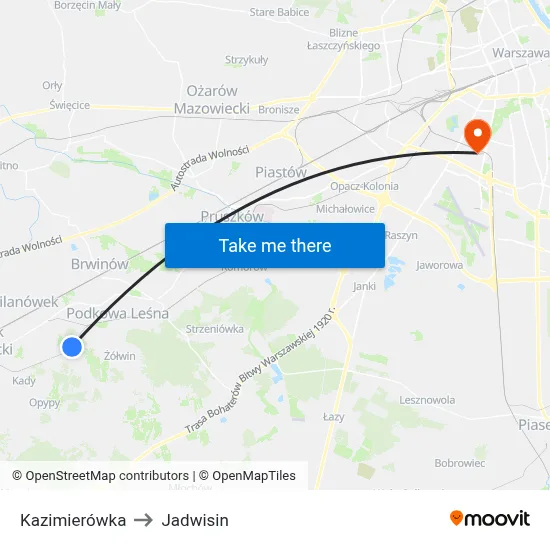 Kazimierówka to Jadwisin map