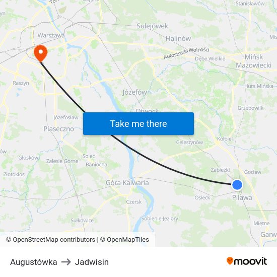 Augustówka to Jadwisin map