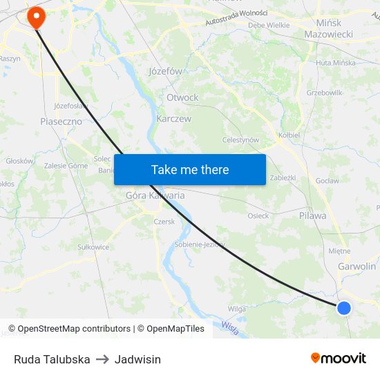 Ruda Talubska to Jadwisin map