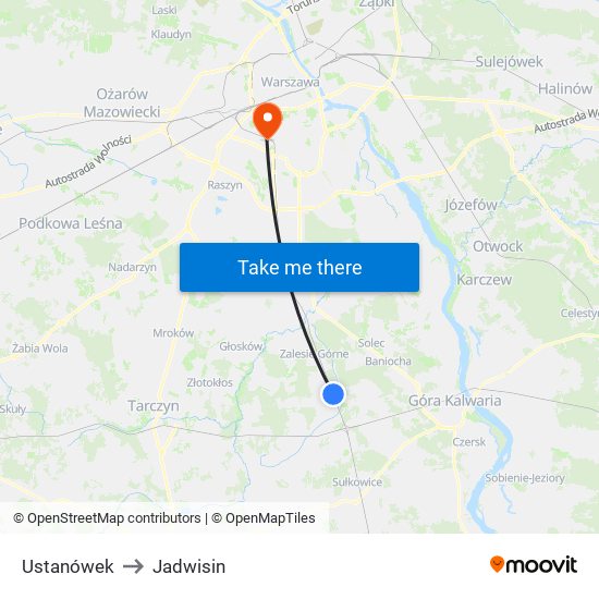 Ustanówek to Jadwisin map