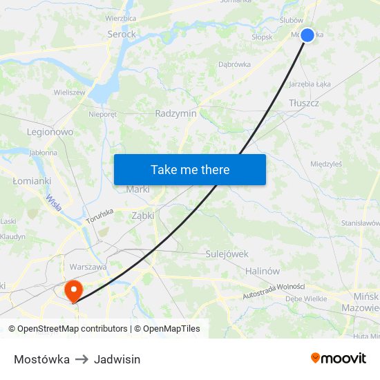 Mostówka to Jadwisin map