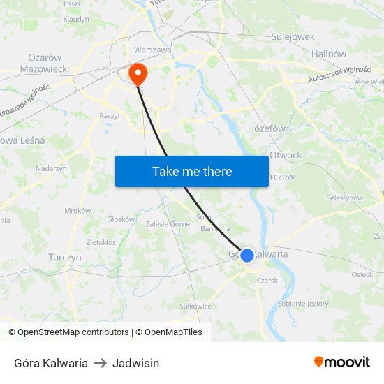 Góra Kalwaria to Jadwisin map