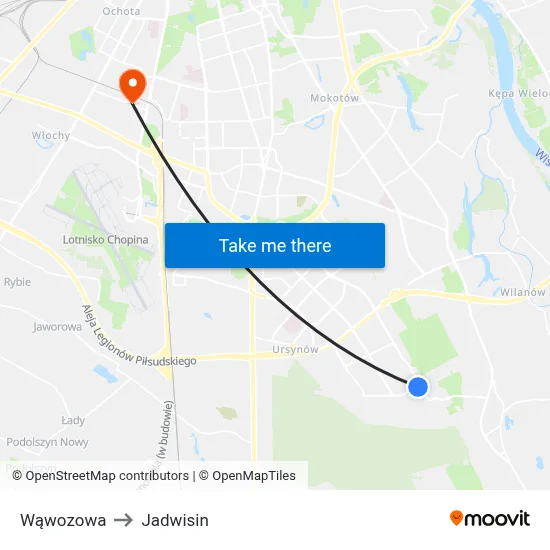 Wąwozowa to Jadwisin map