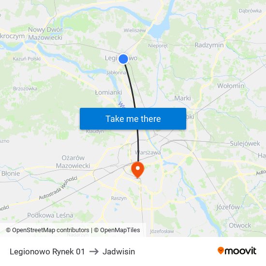 Legionowo Rynek 01 to Jadwisin map