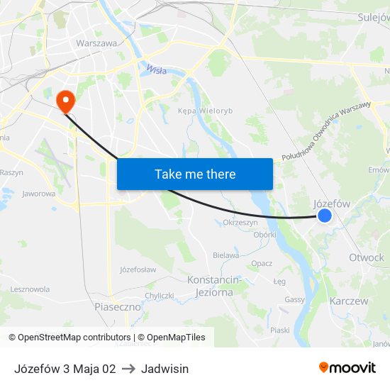 Józefów 3 Maja to Jadwisin map