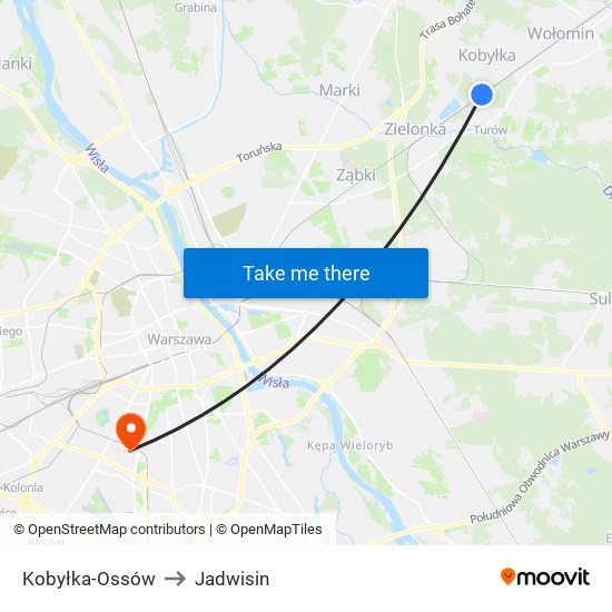 Kobyłka-Ossów to Jadwisin map