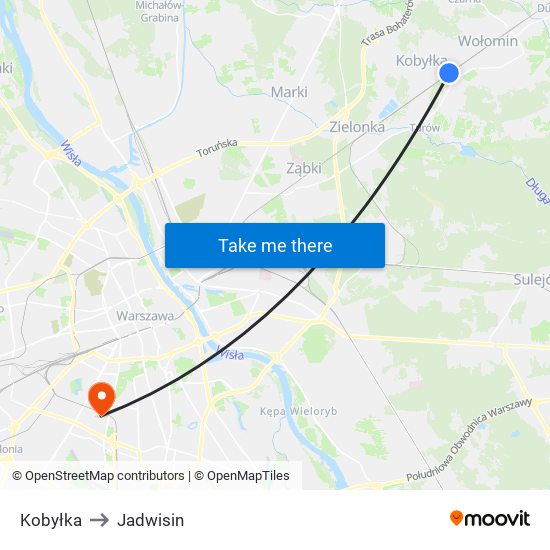 Kobyłka to Jadwisin map