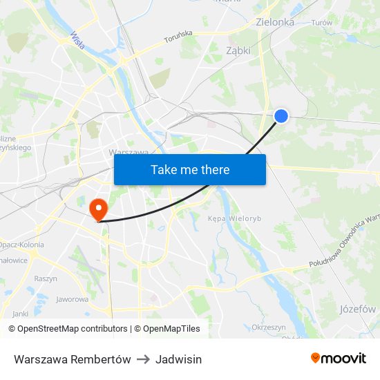 Warszawa Rembertów to Jadwisin map