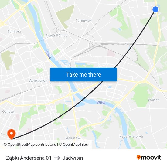 Ząbki Andersena 01 to Jadwisin map