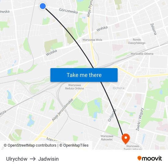 Ulrychów to Jadwisin map