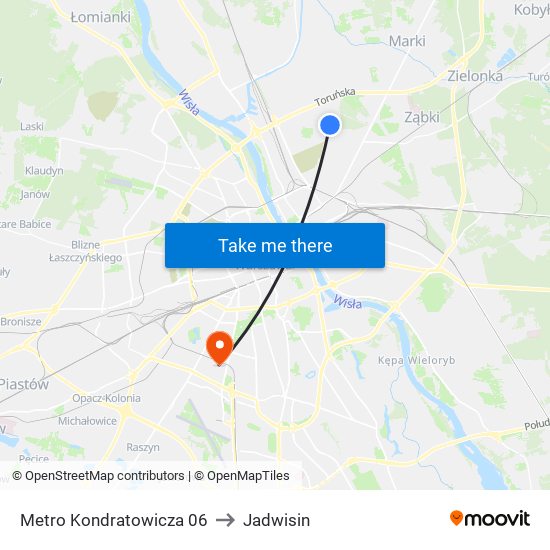 Metro Kondratowicza 06 to Jadwisin map