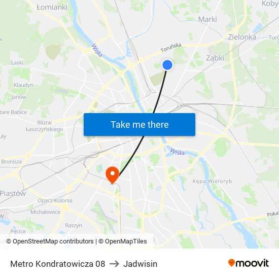Metro Kondratowicza 08 to Jadwisin map