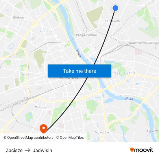 Zacisze to Jadwisin map