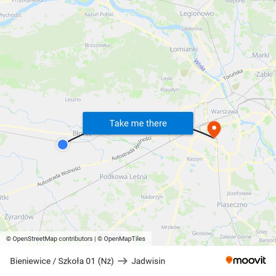 Bieniewice / Szkoła to Jadwisin map