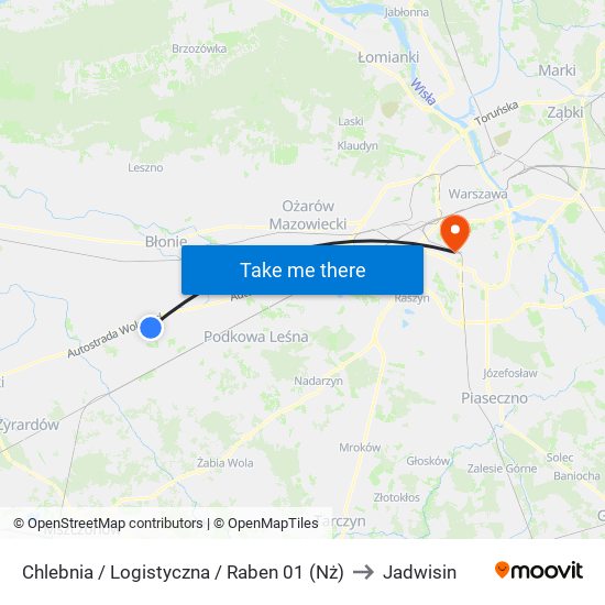 Chlebnia / Logistyczna / Raben 01 (Nż) to Jadwisin map