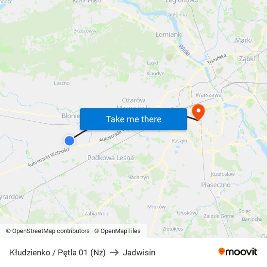 Kłudzienko / Pętla 01 (Nż) to Jadwisin map