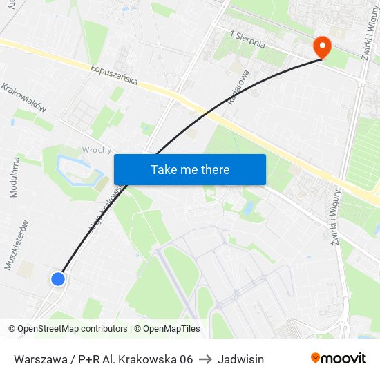 Warszawa / P+R Al. Krakowska 06 to Jadwisin map