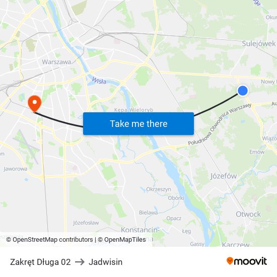 Zakręt Długa 02 to Jadwisin map